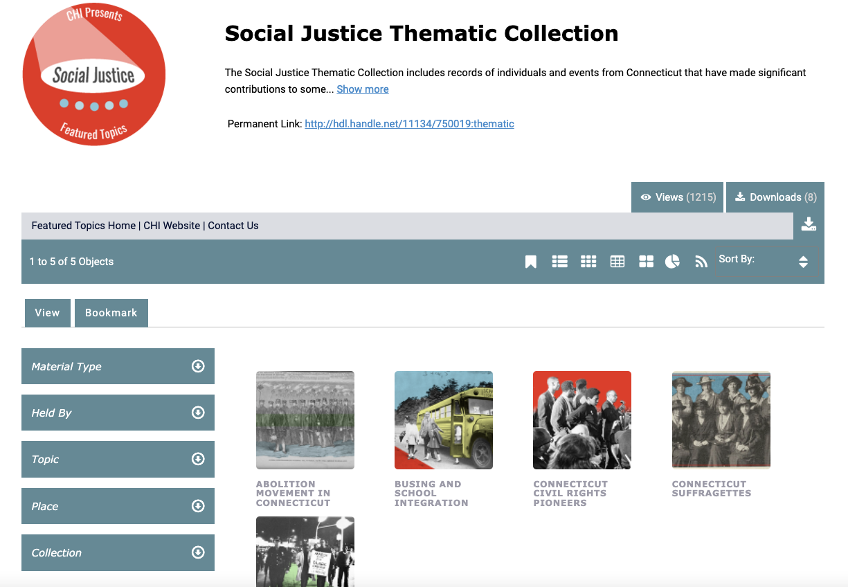 CTDA Social Justice Collection home page